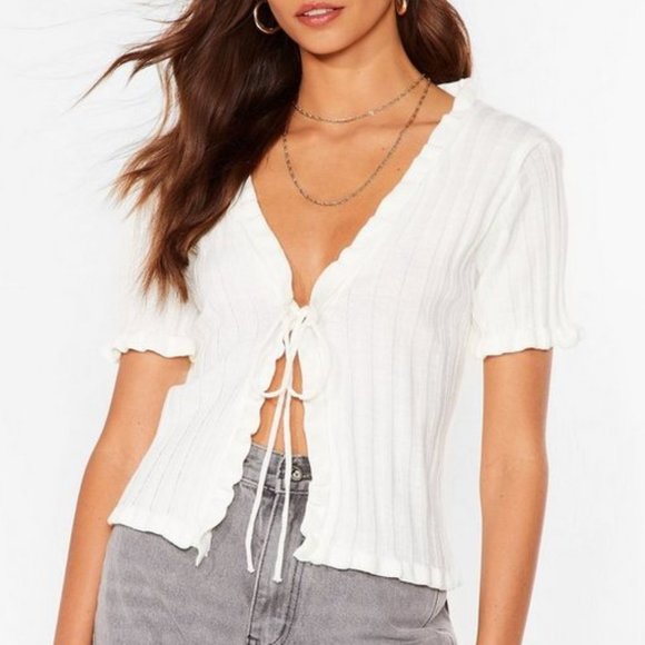 nasty gal tie up cardigan